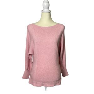 Tommy Bahama Pink Knit Sweater Boat Neck Cotton Blend Size M
